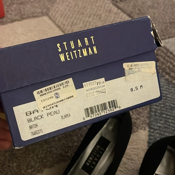 Stuart Weitzman Baton Black Peau Heels - Picture 6 of 6